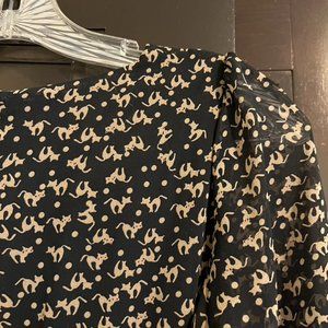 Long-sleeved MCM dress in cat print